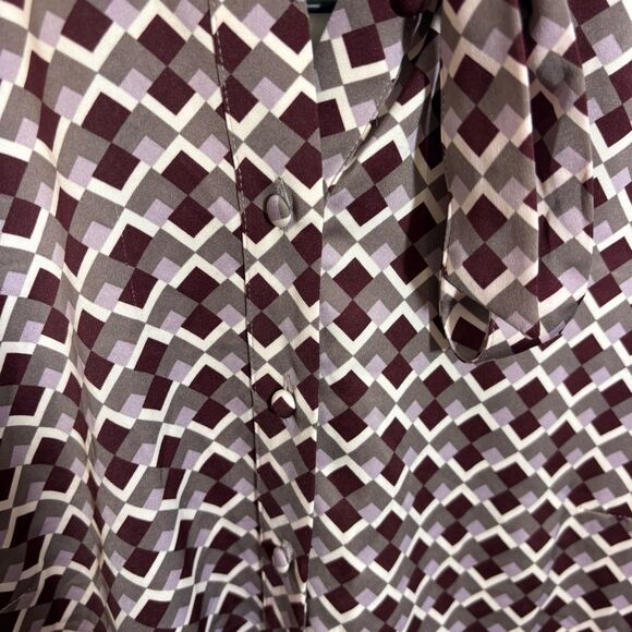 Downeast KELLY SHIRTDRESS WITH BOW TIE NEW with tags Size Medium GEO PEPPERCORN - Picture 8 of 15